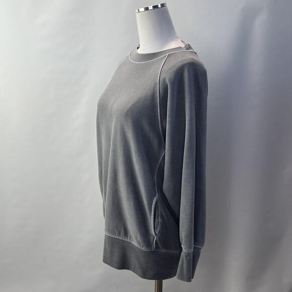 Free People Movement Sweatshirt Womens Small Gray Crewneck Pullover Pocket Cozy - Picture 2 of 11
